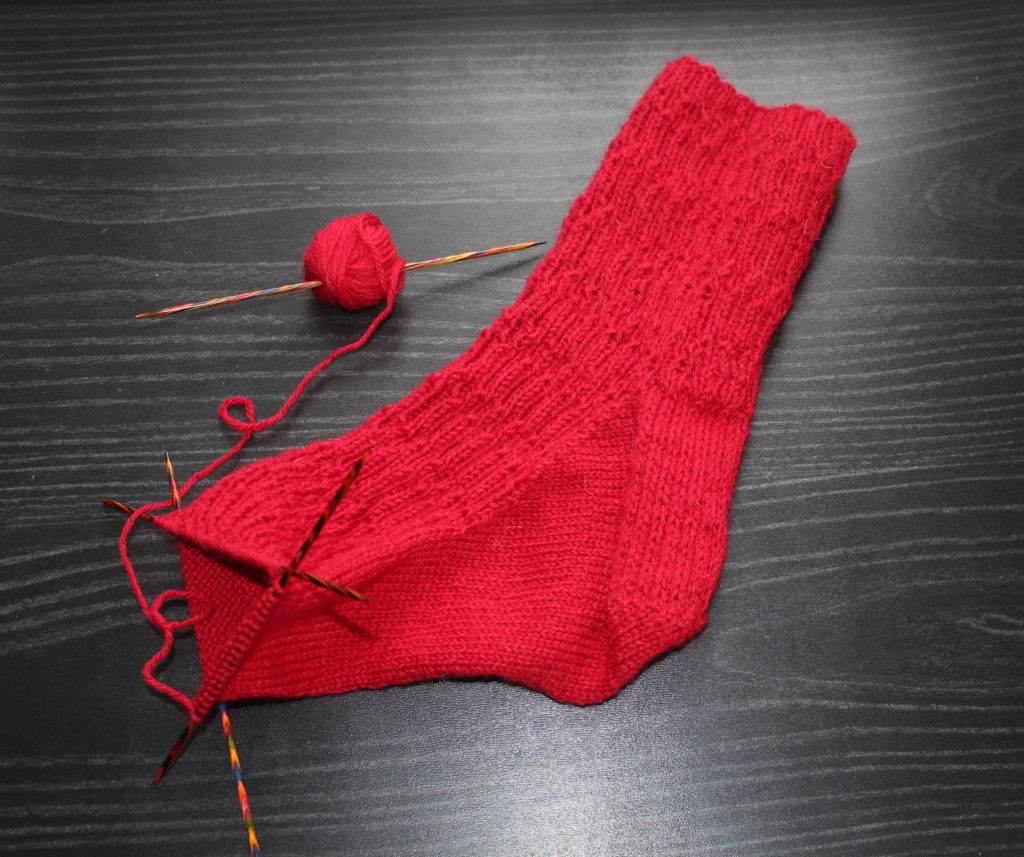 Red Ribbed Socks